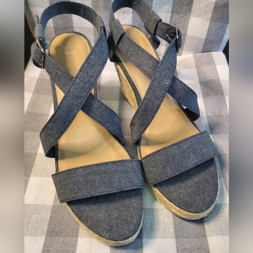 GAP Denim Espadrille Style Sandals